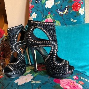 Bebe Studded Black Heels